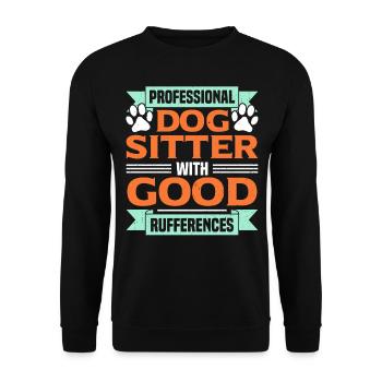 Sitter Business Dog Sitter Dog Walker - Sweat-shirt Unisexe - noir - Devant - Alina (178cm) & Michal (187cm)
