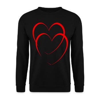 Deux cœurs rouges - Sweat-shirt Unisexe - noir - Devant - Alina (178cm) & Michal (187cm)