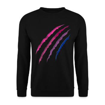Bisexuel Bi Pride Flag Scratch - Sweat-shirt Unisexe - noir - Devant - Alina (178cm) & Michal (187cm)
