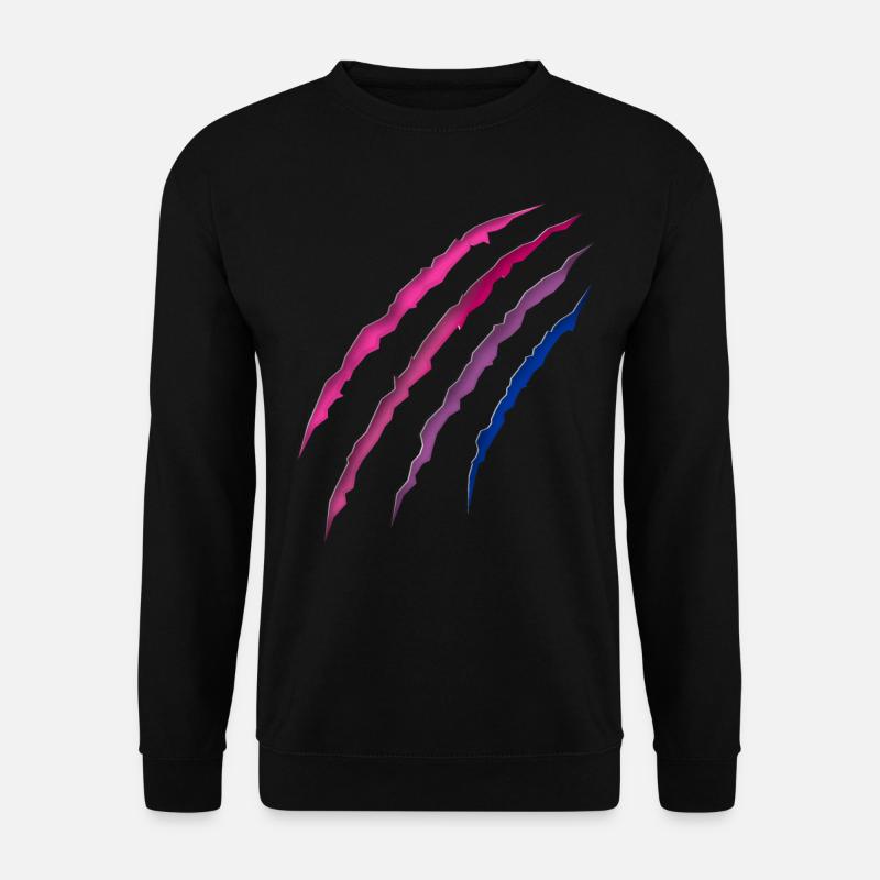 Bisexual Bi Pride Flag Scratch - Unisex Pullover - Schwarz