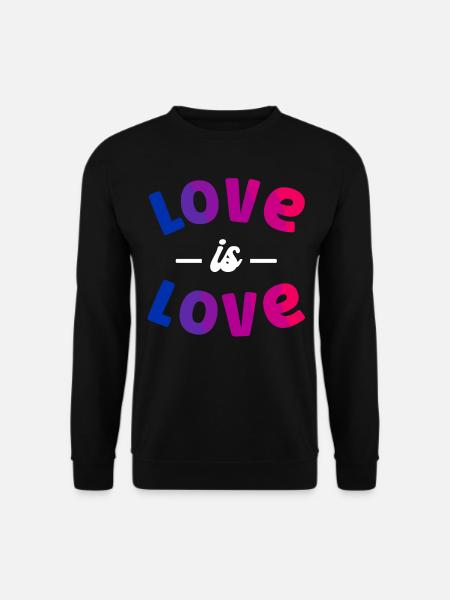 Bisexual Bi Pride Flag Love Is - Unisex Pullover - Schwarz