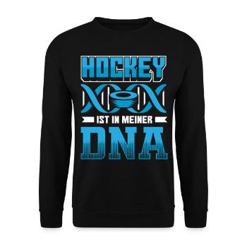 Hockey | Hockey ist in meiner DNA - Unisex Pullover - Schwarz - Vorne - Alina (178cm) & Michal (187cm)
