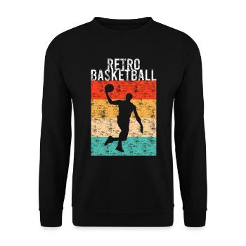 Basketball Retro - Unisex Pullover - Schwarz - Vorne - Alina (178cm) & Michal (187cm)