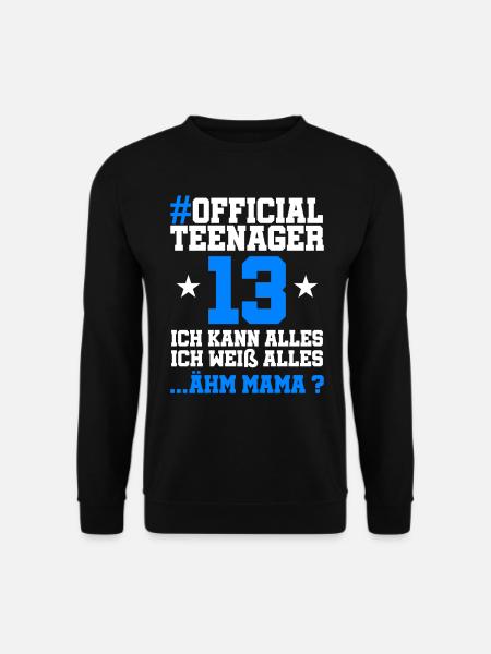 13 Geburtstag Jungen 13 Jahre Junge Mädchen Jungs - Unisex Pullover - Schwarz
