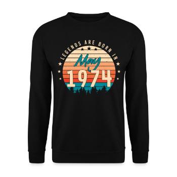 Mai 1974 Millésime - Sweat-shirt Unisexe - noir - Devant - Alina (178cm) & Michal (187cm)