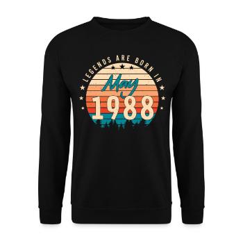 Birthday greeting May 1988 - Unisex Sweatshirt - black - Front - Alina (178cm) & Michal (187cm)
