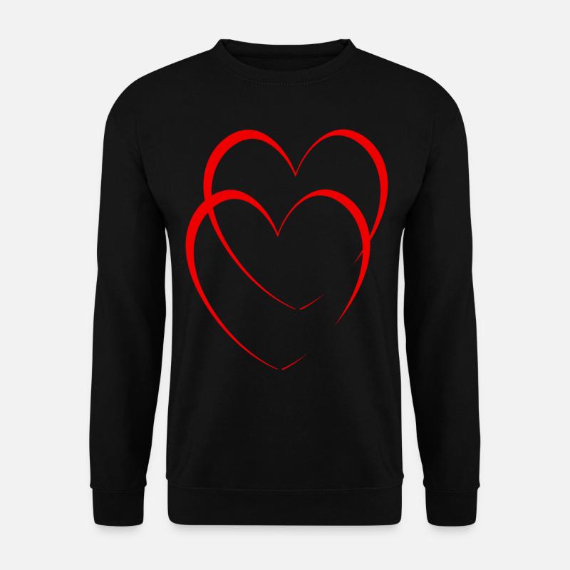 Rote Herzen - Unisex Pullover - Schwarz