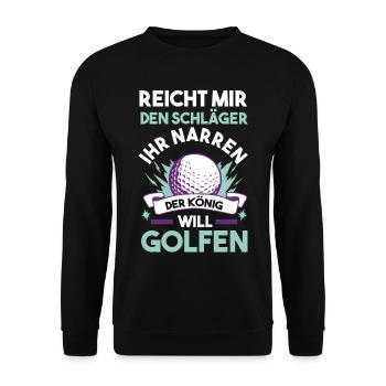 Golf Golfer - Unisex Pullover - Schwarz - Vorne - Alina (178cm) & Michal (187cm)