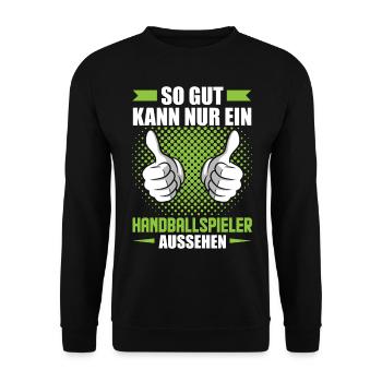 Handball Handballspieler - Unisex Pullover - Schwarz - Vorne - Alina (178cm) & Michal (187cm)