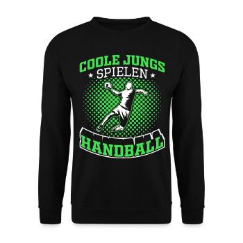Handball Jungs - Unisex Pullover - Schwarz - Vorne - Alina (178cm) & Michal (187cm)