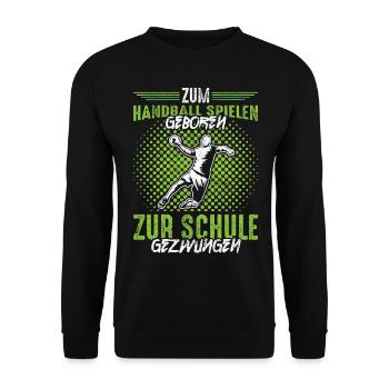 Handball | Handballer Handballspieler - Unisex Pullover - Schwarz - Vorne - Alina (178cm) & Michal (187cm)