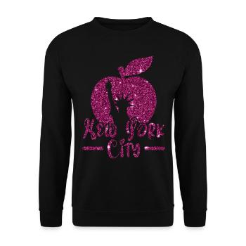 New York Stadt USA Amerika Reisen New Yorker NYC - Unisex Pullover - Schwarz - Vorne - Alina (178cm) & Michal (187cm)