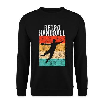 Handball rétro - Sweat-shirt Unisexe - noir - Devant - Alina (178cm) & Michal (187cm)