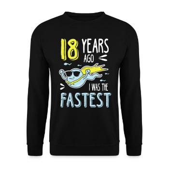 Il y a 18 ans, j’étais le 18e anniversaire le plus rapide - Sweat-shirt Unisexe - noir - Devant - Alina (178cm) & Michal (187cm)