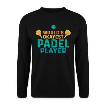 Worlds Okayest Padel Player Padel Rétro - Sweat-shirt Unisexe - noir - Devant - Alina (178cm) & Michal (187cm)