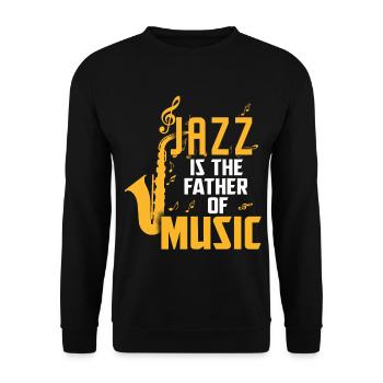 Jazz Geschenk Saxophon Musik Instrument Blasmusik - Unisex Pullover - Schwarz - Vorne - Alina (178cm) & Michal (187cm)