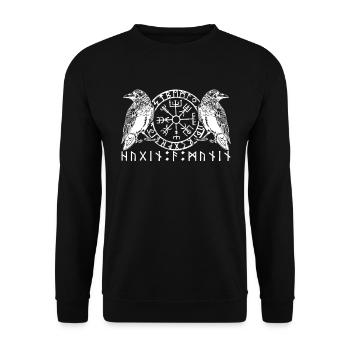 Viking Vanheimr Hugin & Munin Raben Odins - Sweat-shirt Unisexe - noir - Devant - Alina (178cm) & Michal (187cm)