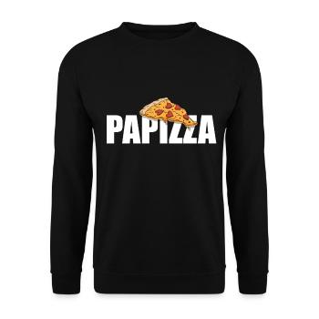 Fête des Pères Tshirt Pizza Papa Papa Papa Papa Papi Papa - Sweat-shirt Unisexe - noir - Devant - Alina (178cm) & Michal (187cm)