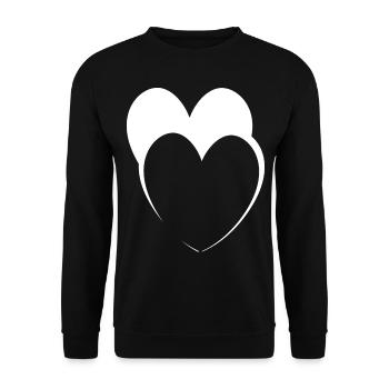 Hearts White Gift Idea - Unisex Sweatshirt - black - Front - Alina (178cm) & Michal (187cm)
