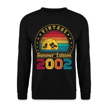 Summer Edition 2002 Geburtstag Jahrgang 2002 Retro - Unisex Pullover - Schwarz - Vorne - Alina (178cm) & Michal (187cm)