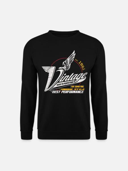 Vintage 1961 Geburtstag Jahrgang 1961 Männer - Unisex Pullover - Schwarz
