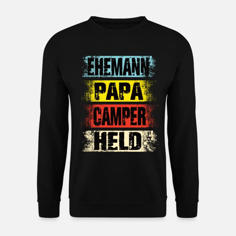 Ehemann Papa Camper Held - Unisex Pullover - Schwarz