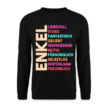 Enkel - Unisex Pullover - Schwarz - Vorne - Alina (178cm) & Michal (187cm)