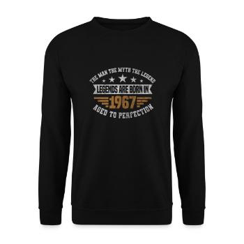 Legends are born in 1967 Born 1967 Birthday - Unisex Sweatshirt - black - Front - Alina (178cm) & Michal (187cm)