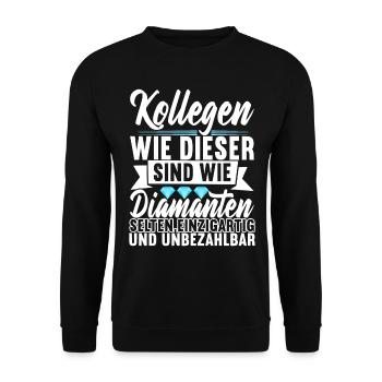 Abschiedsgeschenk Jobwechsel Kollege - Unisex Pullover - Schwarz - Vorne - Alina (178cm) & Michal (187cm)