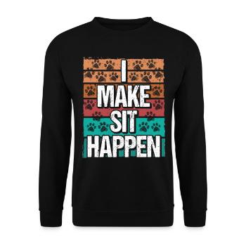 Dog School Training I make sit happen Dog Trainer - Unisex Pullover - Schwarz - Vorne - Alina (178cm) & Michal (187cm)