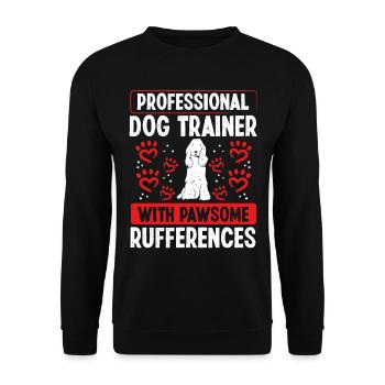 Dog Trainer with pawsome Rufferences Dog School - Unisex Sweatshirt - black - Front - Alina (178cm) & Michal (187cm)
