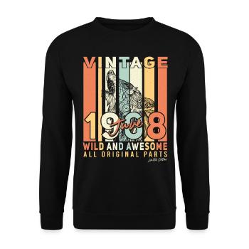 1968 Juin Rétro - Sweat-shirt Unisexe - noir - Devant - Alina (178cm) & Michal (187cm)