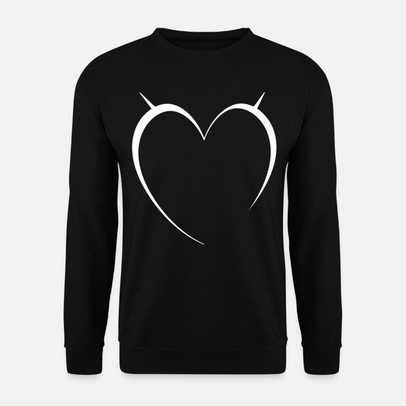Heart White Simple Design - Unisex Sweatshirt - black