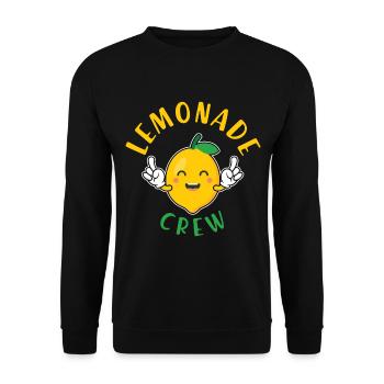 Lustiges Lemonade Crew Zitrone Design - Unisex Pullover - Schwarz - Vorne - Alina (178cm) & Michal (187cm)