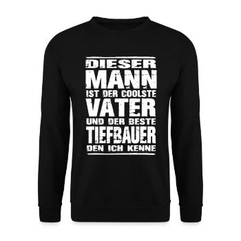 Vater und Tiefbauer - Unisex Pullover - Schwarz - Vorne - Alina (178cm) & Michal (187cm)
