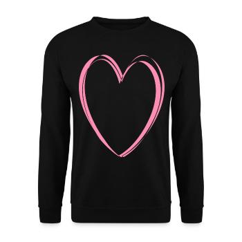 Pink Heart - Unisex Sweatshirt - black - Front - Alina (178cm) & Michal (187cm)