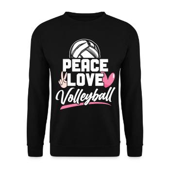 Volleyball Player Team Vintage - Unisex Sweatshirt - black - Front - Alina (178cm) & Michal (187cm)