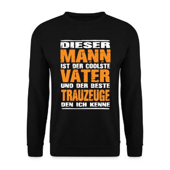 Vater und Trauzeuge - Unisex Pullover - Schwarz - Vorne - Alina (178cm) & Michal (187cm)