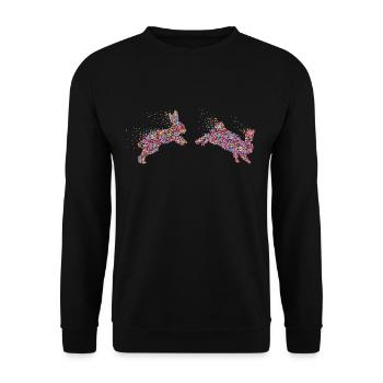 Rabbit Rabbit Rabbit Dwarf Rabbit - Unisex Sweatshirt - black - Front - Alina (178cm) & Michal (187cm)