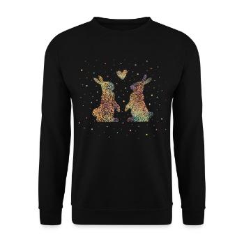 Rabbit Rabbit Breeder Rabbits - Unisex Sweatshirt - black - Front - Alina (178cm) & Michal (187cm)