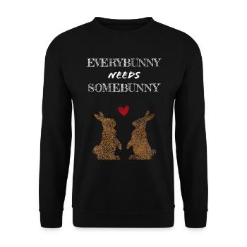Rabbit Rabbit Rabbit Carnickel - Unisex Sweatshirt - black - Front - Alina (178cm) & Michal (187cm)