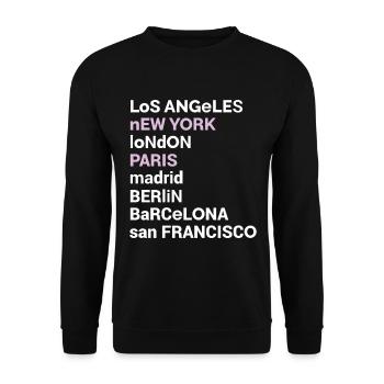 City Love Los Angeles New York London Paris - Unisex Sweatshirt - black - Front - Alina (178cm) & Michal (187cm)
