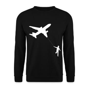 Aircraft Airline Pilot Aviation Gift - Unisex Sweatshirt - black - Front - Alina (178cm) & Michal (187cm)