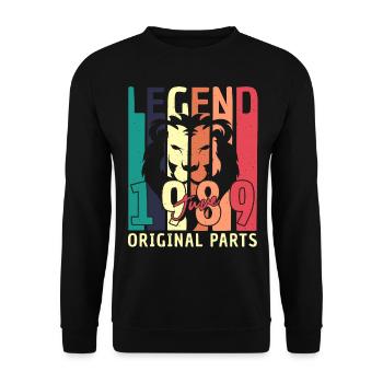 Geboren 1989 Juni - Unisex Pullover - Schwarz - Vorne - Alina (178cm) & Michal (187cm)