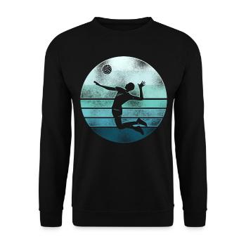 Volleyball Player Team Retro - Unisex Sweatshirt - black - Front - Alina (178cm) & Michal (187cm)