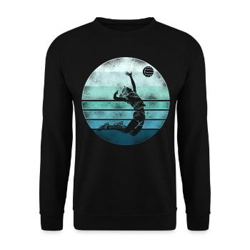 Volleyball Player Team Retro - Unisex Pullover - Schwarz - Vorne - Alina (178cm) & Michal (187cm)