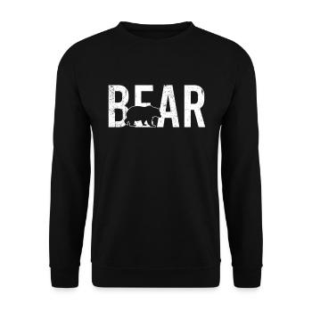 Bär bear - Unisex Pullover - Schwarz - Vorne - Alina (178cm) & Michal (187cm)