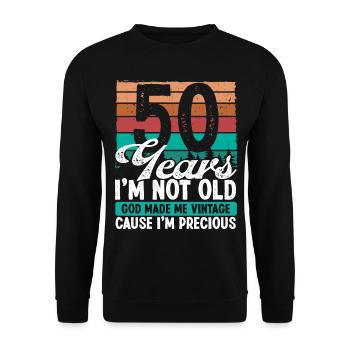 Drôle 50 ans pour 50 ans Idée Drôle - Sweat-shirt Unisexe - noir - Devant - Alina (178cm) & Michal (187cm)
