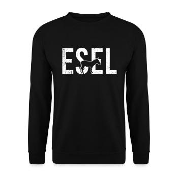 Esel - Unisex Pullover - Schwarz - Vorne - Alina (178cm) & Michal (187cm)
