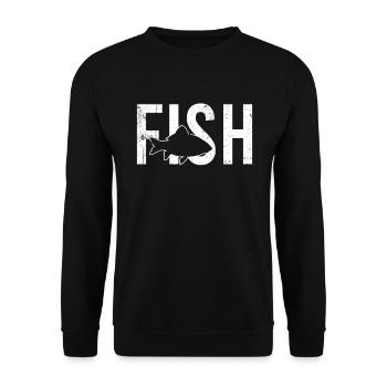 Fisch fish - Unisex Pullover - Schwarz - Vorne - Alina (178cm) & Michal (187cm)